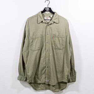 Levis Red Tab Overdyed Green Denim Shirt Large VTG 90s Skate Grunge Hipster